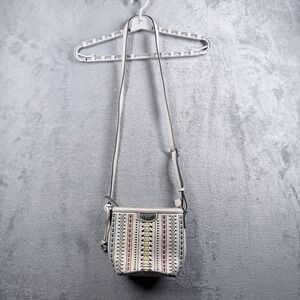 Brighton Seville Isadora Bucket‎ Bag White Crossbody Leather Western Festival